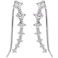 baguette Earring S925 Silver Zircon Earrings Simple Ear Hook Temperament and Interest Earrings