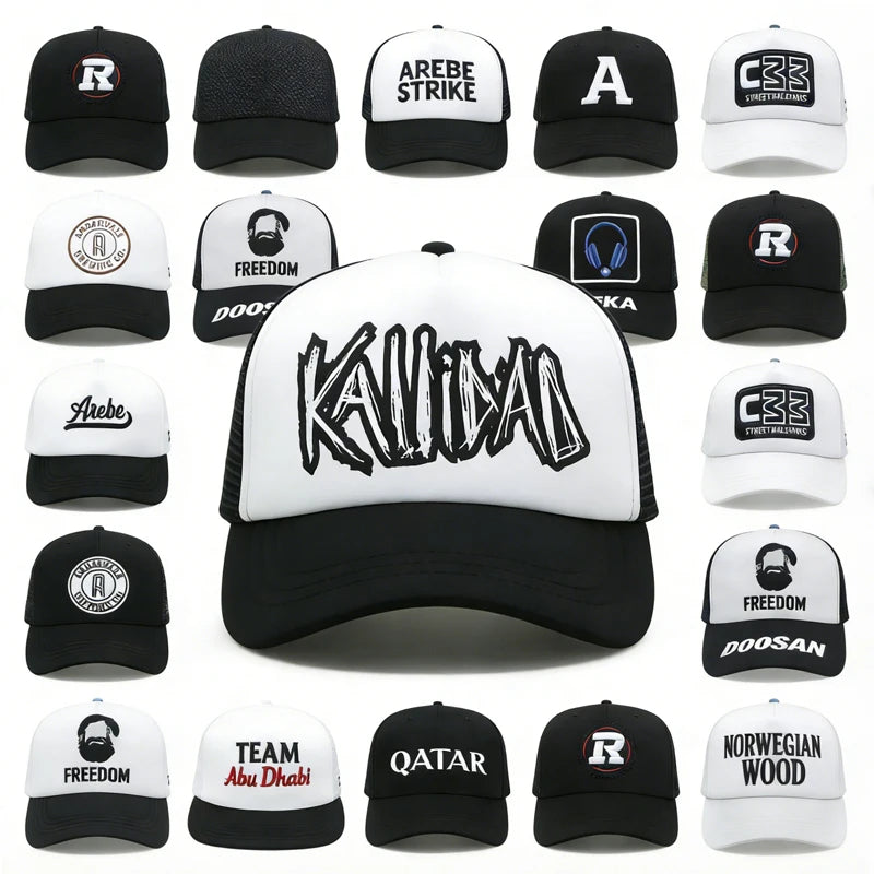 Gorras De BÃ©isbol Personalizadas OEM 5 Panel Printed Logo Custom Foam Truck Mesh Cap 3d Puff Print Trucker Hat