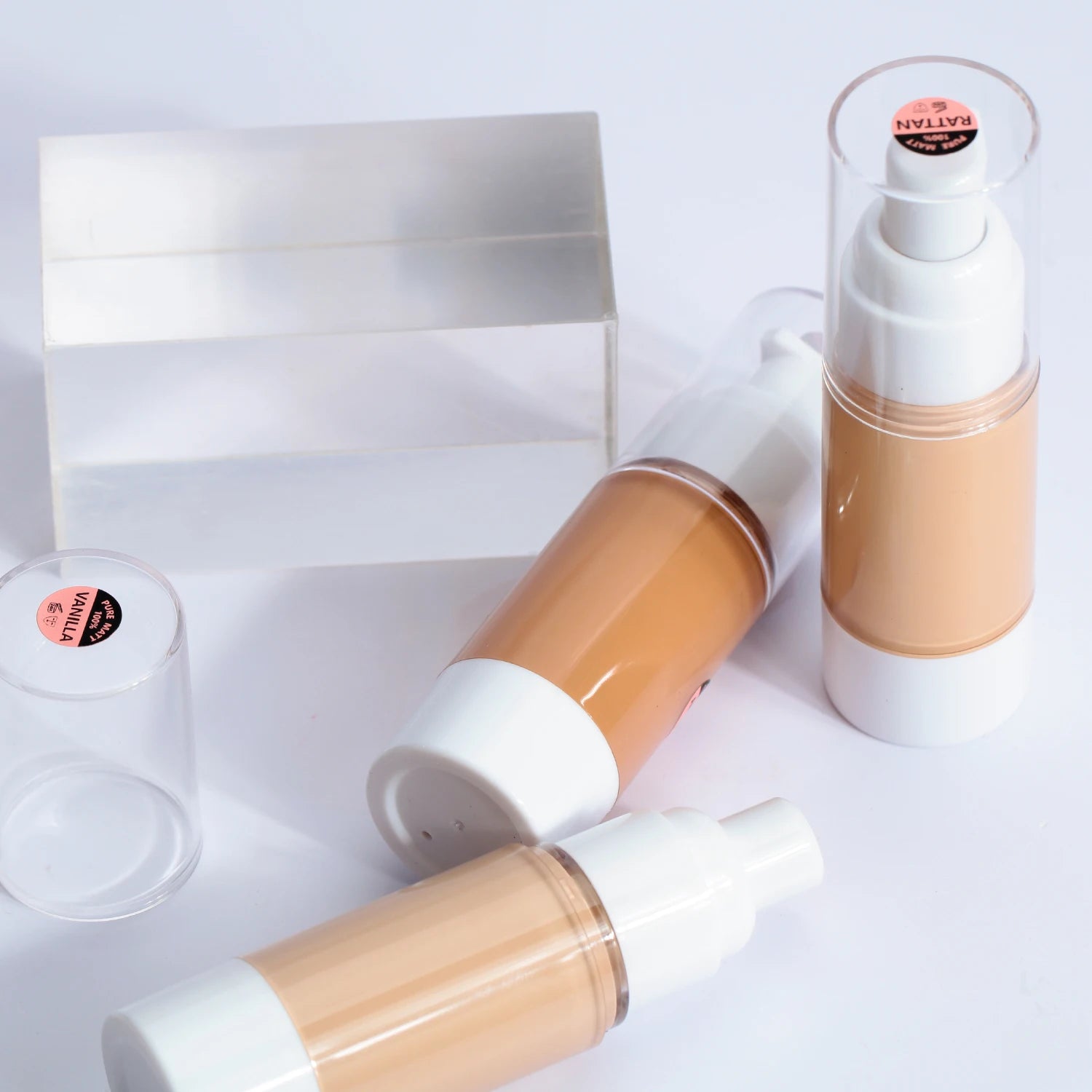 Round Foundation Pump Head Cosmetics Full Coverage Foundation Private Label Waterproof Makeup Liquid Foundation