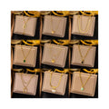 Fashion Chain 18K Gold Plated Butterfly love Heart Pendant Stainless Steel Necklace Waterproof Colorless Jewelry Necklace Women