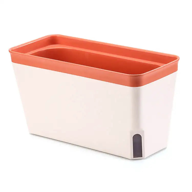 BRICE Rectangle Plastic Flower Pots Self Watering System Indoor Absorbent Cotton Self Watering Plant Auto Watering Lazy Pot