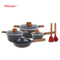 Hot Selling Home Use Pfoa Free Classic Lightweight Nonstick 9PCS Kitchen Cooking Pot Set with Nylon Tools