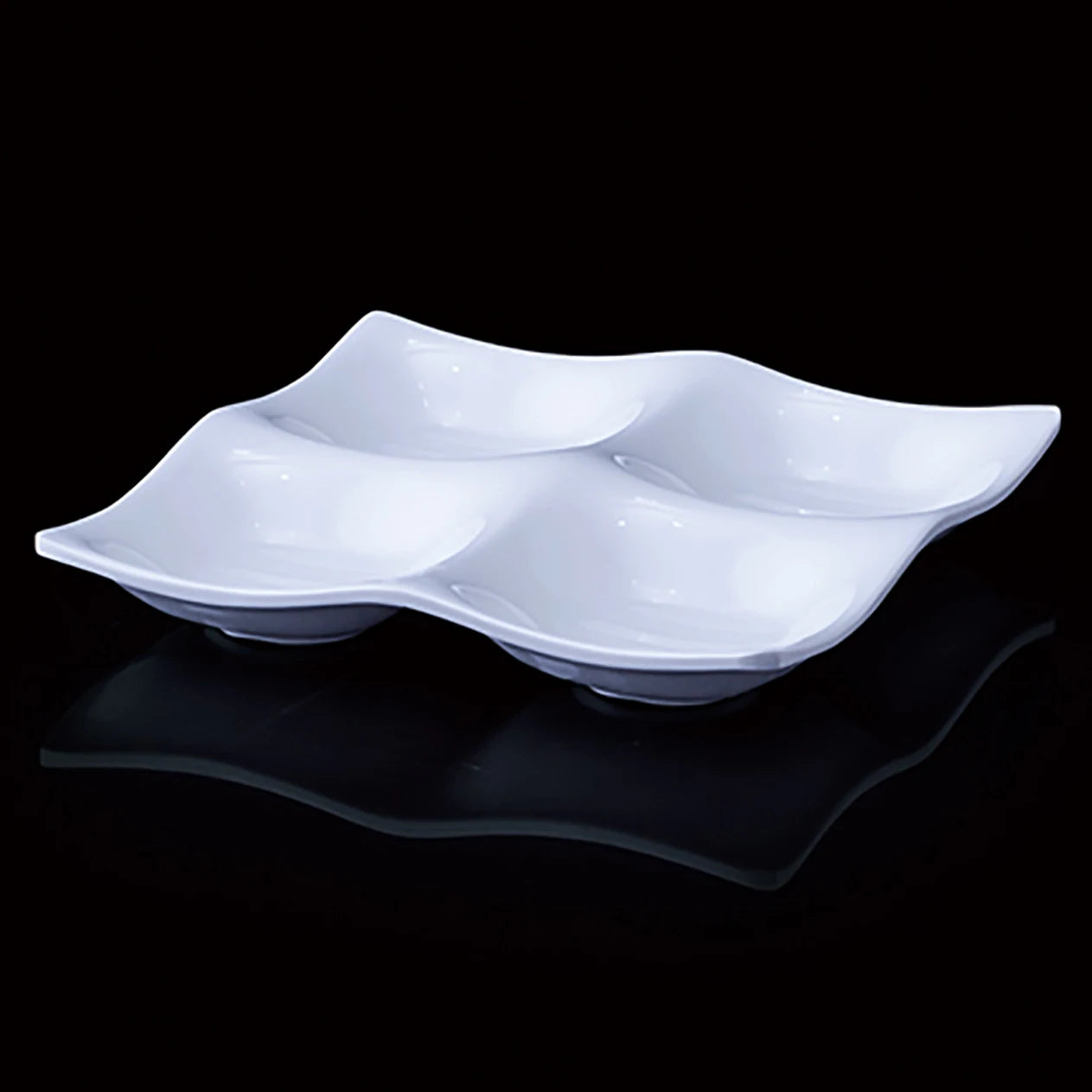 4 Compartment Divided Pickled Vegetable Plates Serving Snack Plate Wine Appetizer Plate Divided Bowls