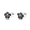 925 Sterling Silver Stud Earrings Women's Retro Personality Simple Temperament Versatile Flower Earrings