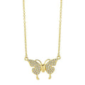 AA016503 Stainless Steel Butterfly Magnetic Buckle Necklace for Women