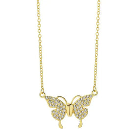 AA016503 Stainless Steel Butterfly Magnetic Buckle Necklace for Women