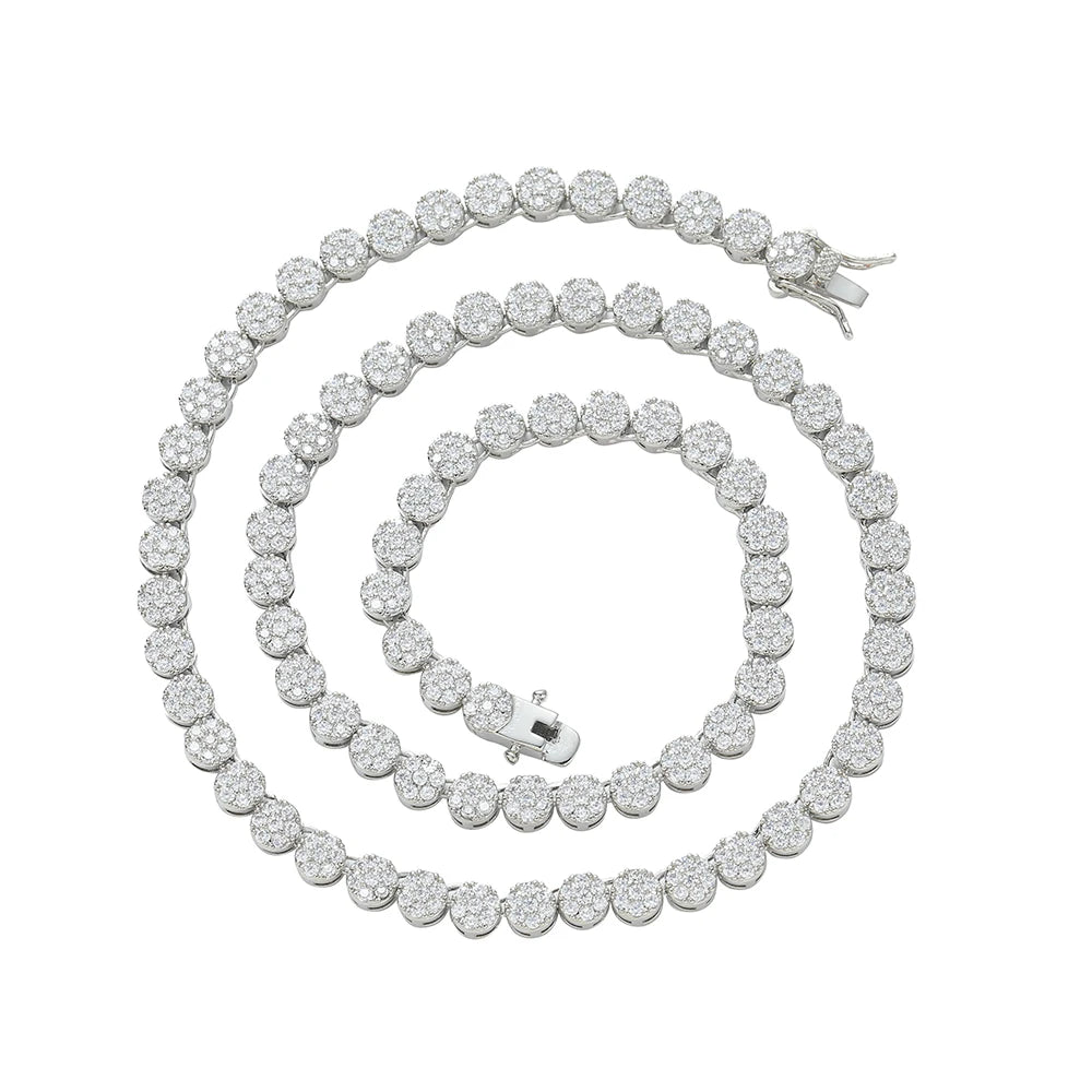 BC244 5MM Brass Cubic Zircon Necklace Women Fashion Tennis Chain