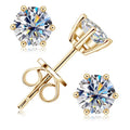 Moissanite 0.5CT 1CT 2CT 3CT Gold Plated 925 Sterling Silver Vvs Moissanite Stud Earrings