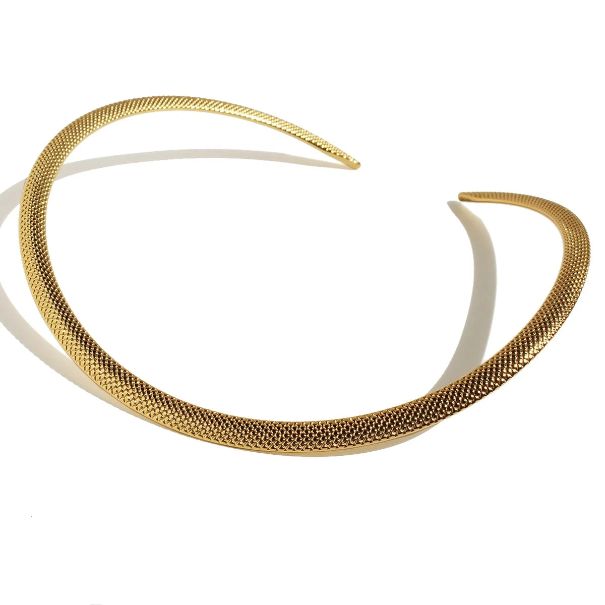 Original Design Personalized Brass Gold Plated Snake Bone Pattern Open Collar Necklace Jewelry Customization
