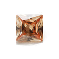 Ready to Ship 200 Pcs Ladies Champagne Princess Cut Square Shape Cubic Zirconia for Jewelry