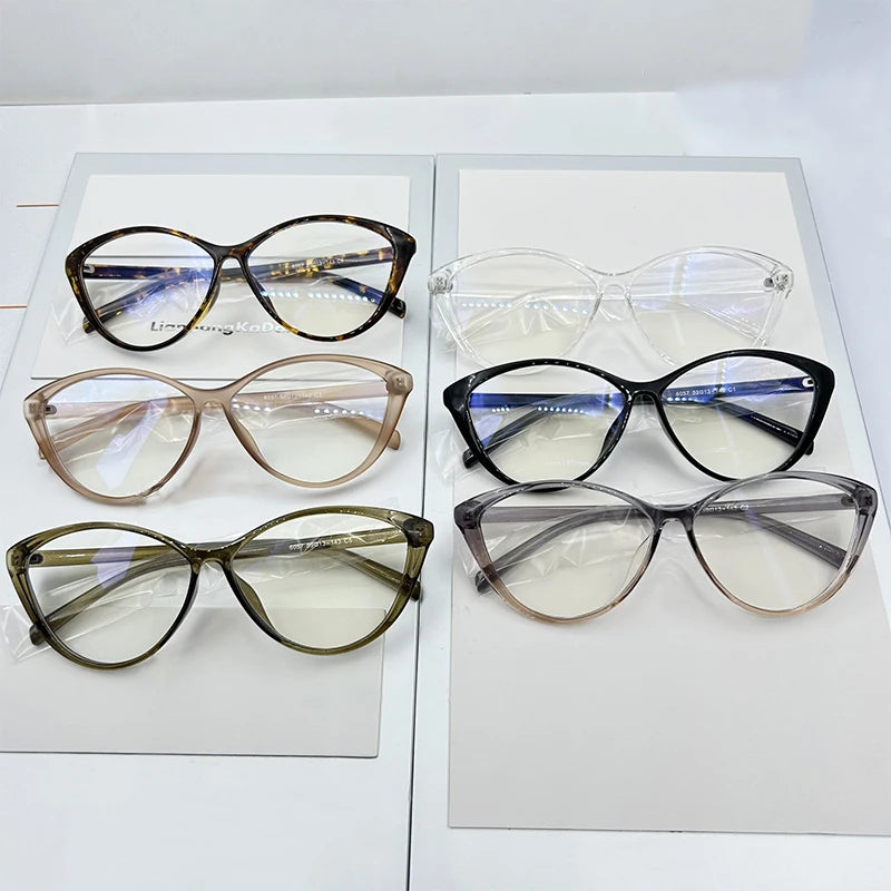 Fashion Cat Eye Frames for Eyeglasses Anti Blue Light Resin Eye Glasses Women's Myopia Eyeglasses Frames High Quality Wholesale