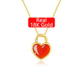 Luxury Valentine's Day Gift Wholesale Jewelry Heart Natural Agate Shell Reversible 18K Gold 5D Pendant Necklace