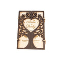 Personalized Wood Laser Cut Wedding Invitations  Heart Tree Shape Wedding Invitation Rustic Wedding Invitations Card
