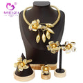 MEIZI JEWELRY Luxury 24k Gold-Plated Zircon Big Jewelry Set for Women Fashionable Indian Dubai Style