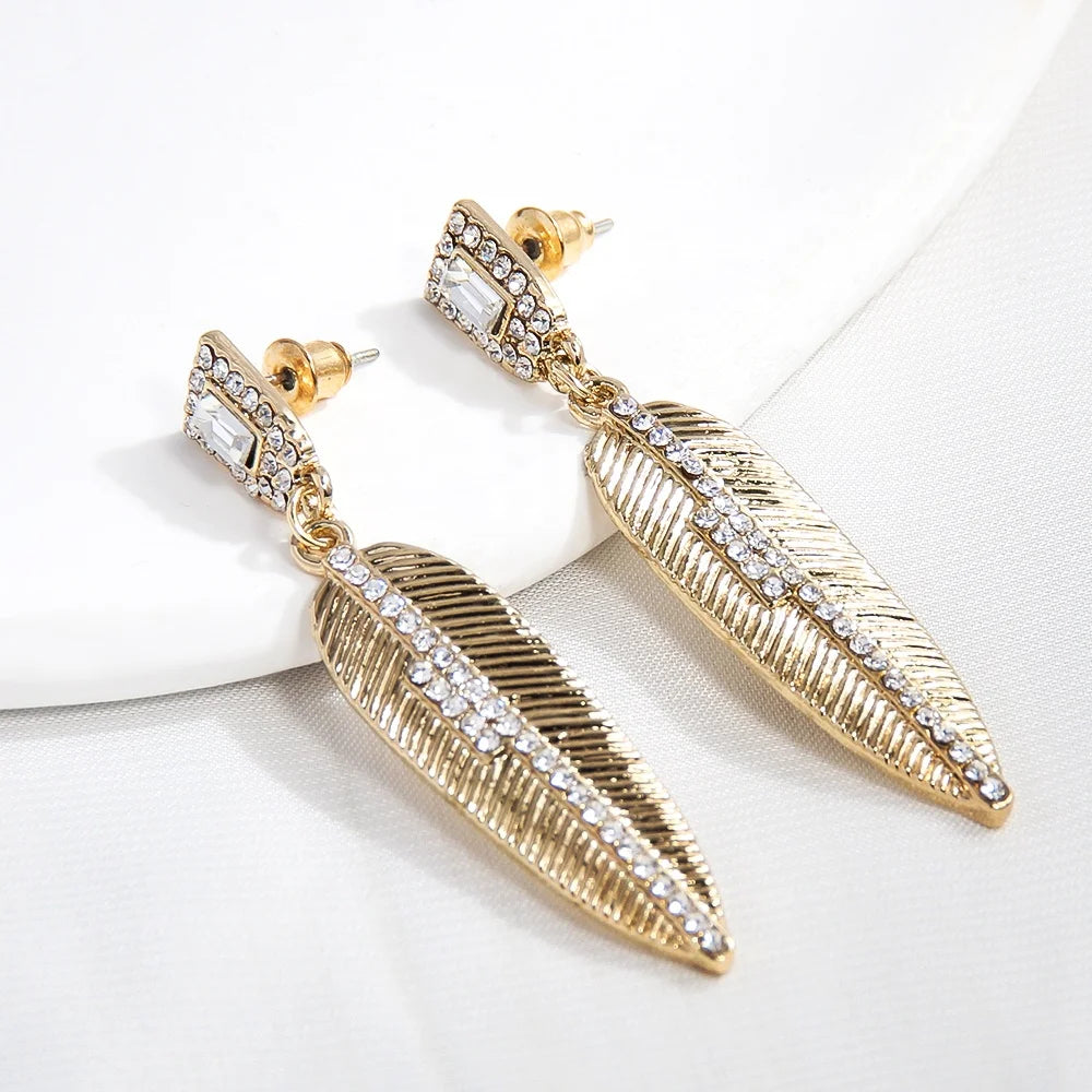 Fashion Women Dangle Earring Top Quality Gold Rhinestone Big Glass Pearl Long Bar Stud Earring