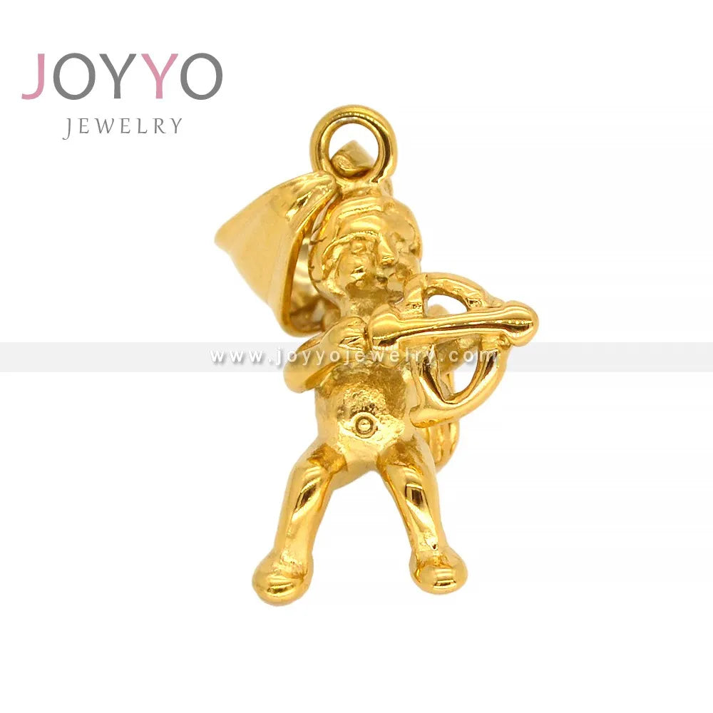 Creative Design Advanced Classic Jewelry Charm Lucky Guardian Angel Cupid Pendant 18k Gold Plated Necklace