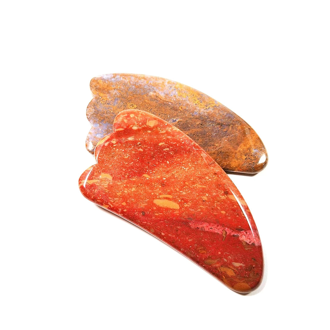 Huiying Factory Natural Mookaite jasper Stone Face Gua Sha Board Claw Body Massage