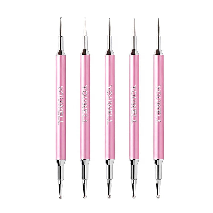 Beauty Tools Custom Diamond Logo Two Way Nail Art Tools Nail Dotting Pen Acrylic Paint Brush Set Custom Logo 12 Nylon Hair MegaBDM