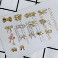 Delicate Gold Plated Bowknot Pendant Cute Pave Crystal Zircon Pearl Bow Charm for DIY Earring Necklace Bracelet Accessories