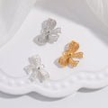 New Style 925 Sterling Silver Gold Plated Hollow Bow Charm Pendant for Jewelry Making MegaBDM
