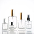 Custom Print logo 10ml 30ml 50ml 100ml Glass Spray Bottle square clear Empty Glass Bottle Perfume