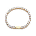 Wholesale Fine Fashion Jewelry Bracelet 18K Gold Stainless Steel 3/4/5mm Full Diamond Zircon Chain Tennis Bracelet for Women Men