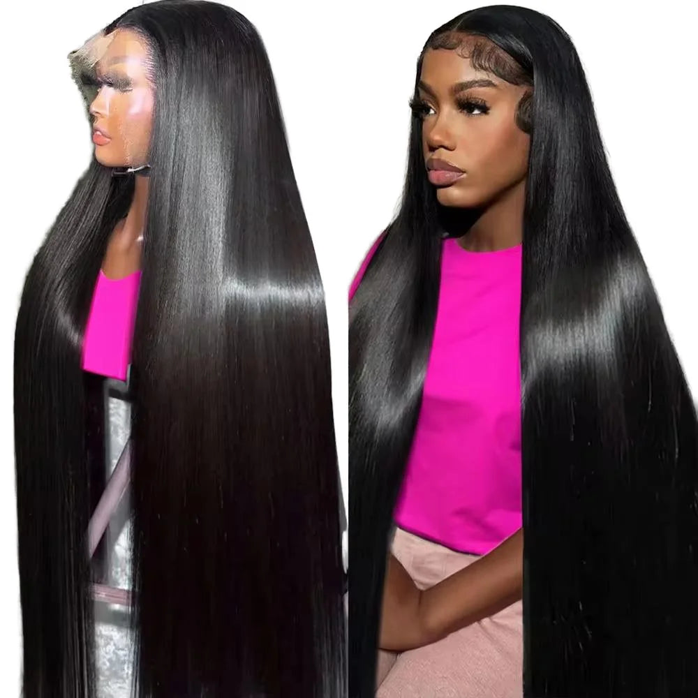 13x6 Raw Brazilian for for Remy Human Hair Wigs Glueless HD Full Lace Long Black Women 150%-250% Density