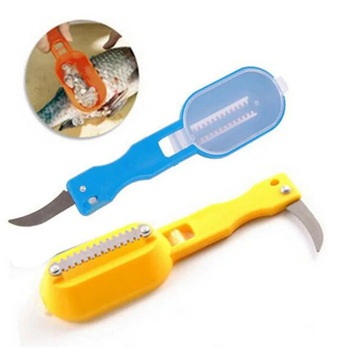 2 in 1 Fast Remove Fish Scale Planer Tools Portable Fish Skin Scale Remover Scraper Peeler Scaler Cleaner
