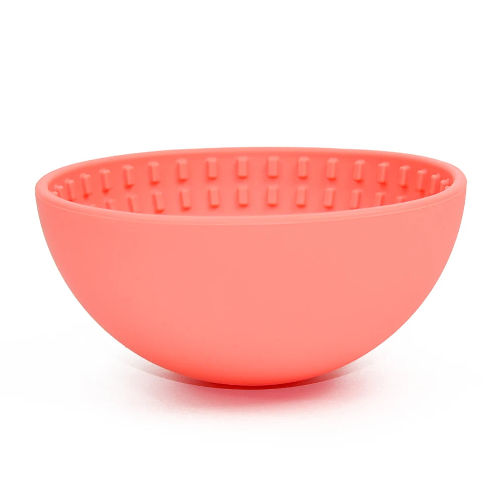 New Design Non-toxic Pet Slow Feeding Bowl Eco Friendly Round Silicone Slow Feeder Dog Lick Bowl