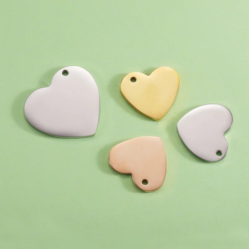 Trendy Accessories Custom Logo Star Charm Jewelry Stainless Steel 18K Gold Heart Pendant for Necklace Bracelet Making