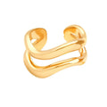Gemnel Fashion 925 Silver 18k Yellow Gold Molten Duo Ear Cuff Earrings for Women