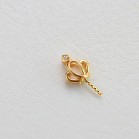 Diamond AU750 Pendant Bail Mounting Pearl Mount for Diy Findings 18K Solid Gold Jewelry Making Jewelry Accessory
