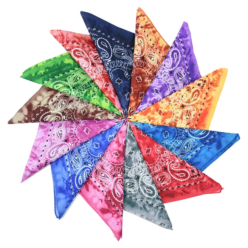 Wholesale Cheap Hip Hop Bandana 100% Polyester Multifunction Dye Tie Bandana
