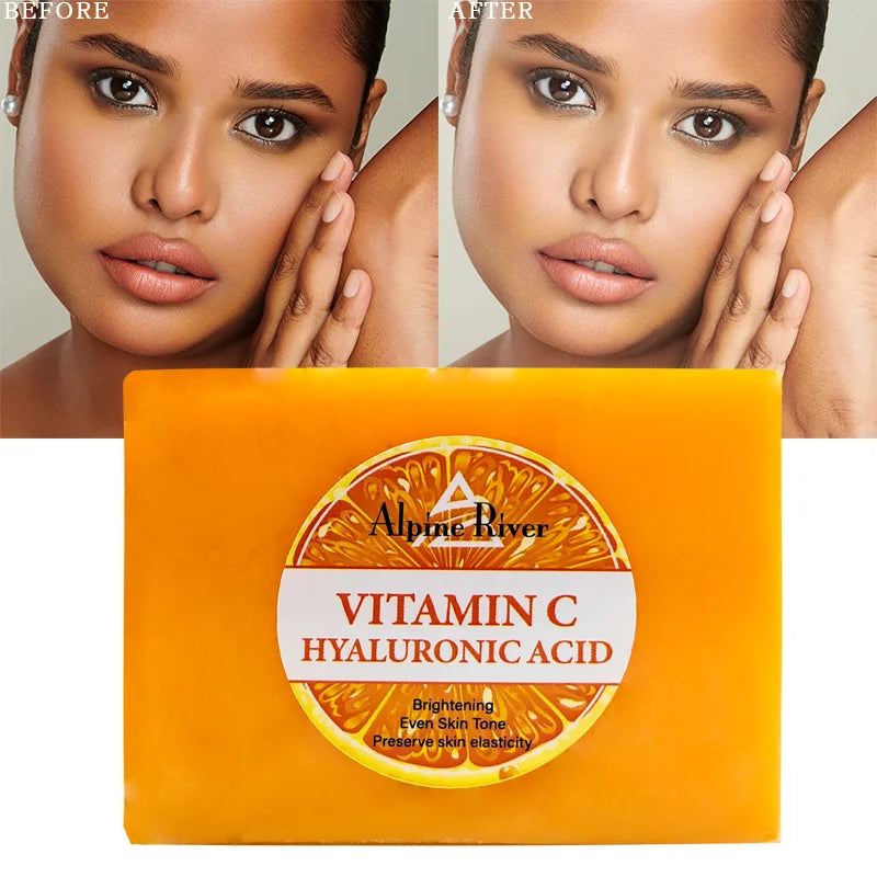 200g Best Selling Vitamin C Soap for Skin Bright Exfoliating Even Hyaluronic Acid Face Soap for Dark Skin
