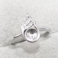 Sterling Silver 6-8mm Semi Mount Ring Empty Support Blank Setting S925 Mountain Without Main Stone Base Pearl Bead for Inlay DIY
