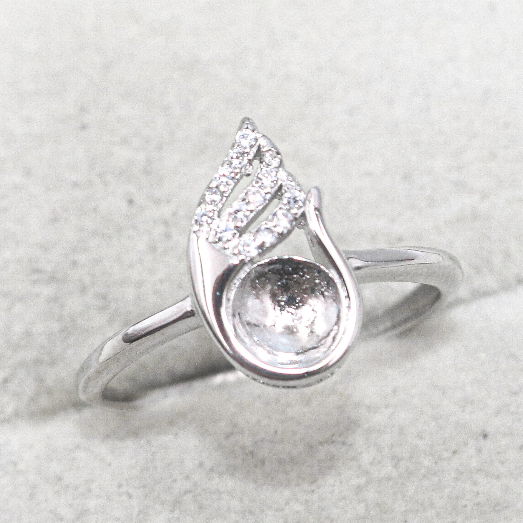 Sterling Silver 6-8mm Semi Mount Ring Empty Support Blank Setting S925 Mountain Without Main Stone Base Pearl Bead for Inlay DIY