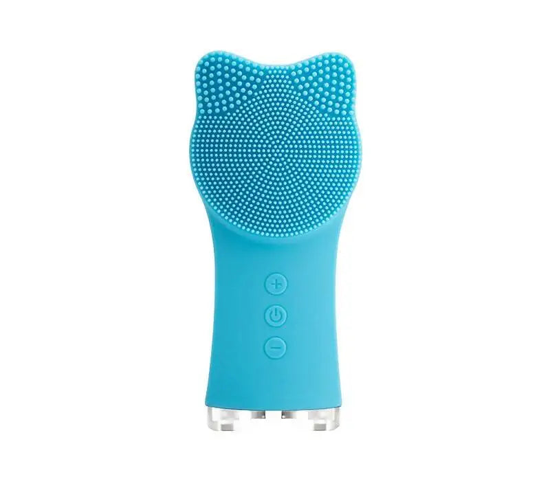 Mini Silicone Facial Cleansing Brush Vibration Face Scrubber Deep Cleansing Cat-ear-shaped Cleaning Brushes