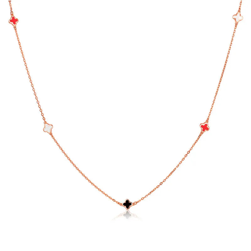Classic Design Initial Necklace Four Leaf Clover 925 Sterling Silver Necklaces Fashion Jewelry Necklaces