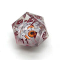 Handmade Metal Dice Set Clear Resin with Sharp Edge Eyeball Rolling Polyhedral Shape Customized for DND Players