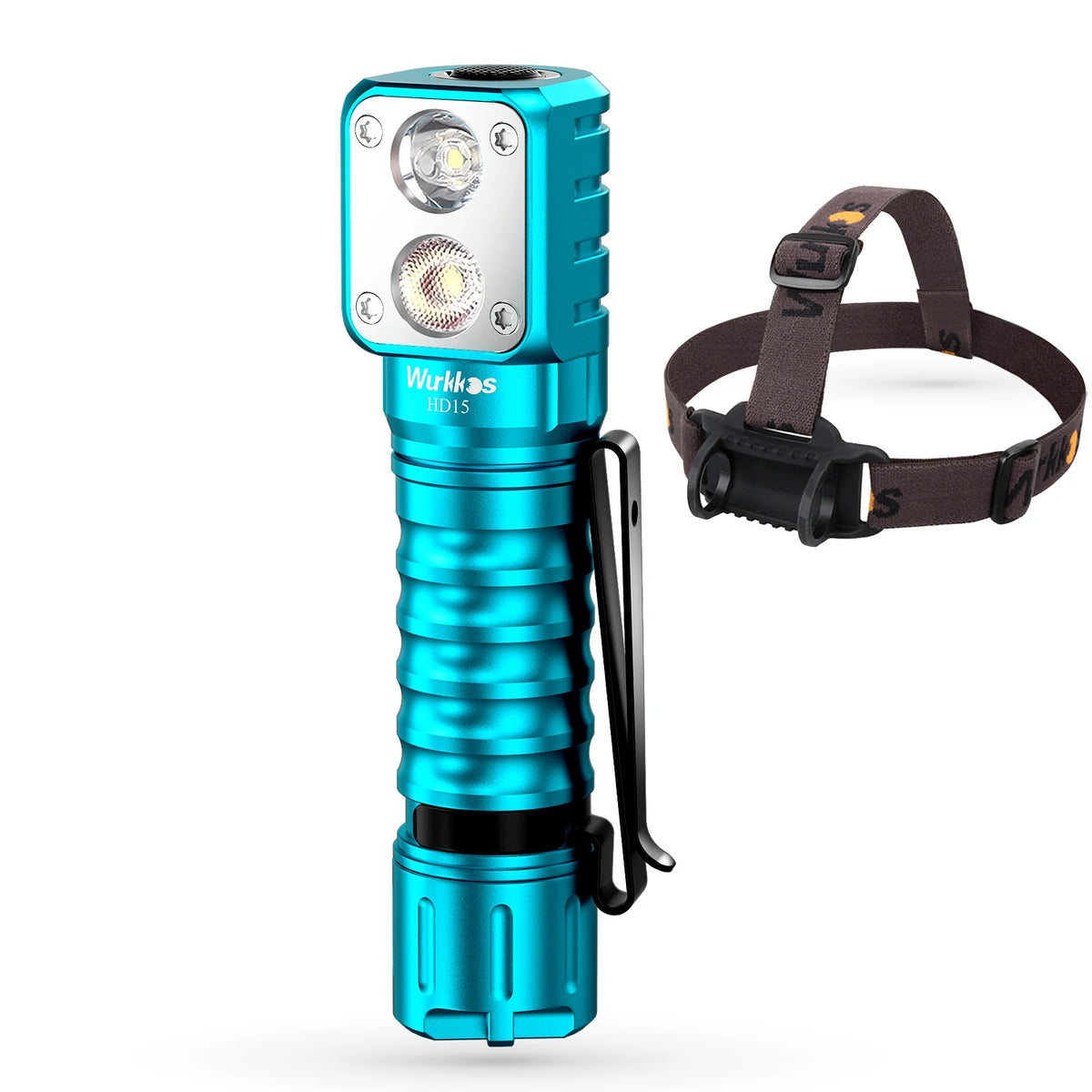 Wurkkos 2000LM Dual LEDs LH351D SST20 Rechargeable 18650 Torch HD15 Headlamp Angle Flashlight With Reverse Charging