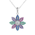 Sterling Silver 925 Feminine Flower Pendant