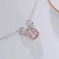 New Design Natural Morganite with White Diamond 18k Gold Necklace Fashion Jewelry for Girls
