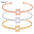 Hexagram Charm Adjustable Bracelets Fashion Jewelry Open Bangle Cuff Bracelets for Mother Bridesmaid Best Friends Gifts HS1337