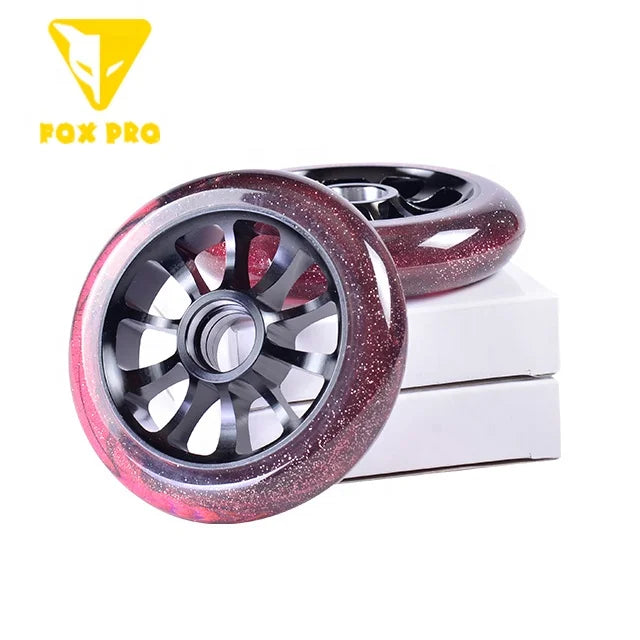 FOX PRO 100 mm Pro Scooter Wheels with CNC Made Alloy Core and 85% Rebound PU Tire for Adult Stunt Scooter