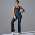 New Cross-Border Isekafe Women's Sports Bodysuit Spandex/Nylon Adjustable Straps V-neck Wrinkle-Resistant Solid Color Long