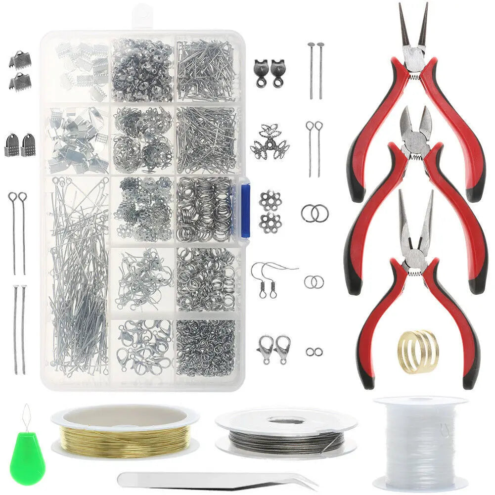 DIY Jewelry Making Supplies Kit Jewelry Repair Tool with Accessories Jewelry Pliers Findings and Beading Wires for Beginners