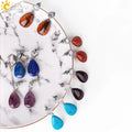 CSJA Wholesale Healing Teardrop Pendant Natural Crystal Stone Earrings Stud for Women Girl Temperament Jewelry G923