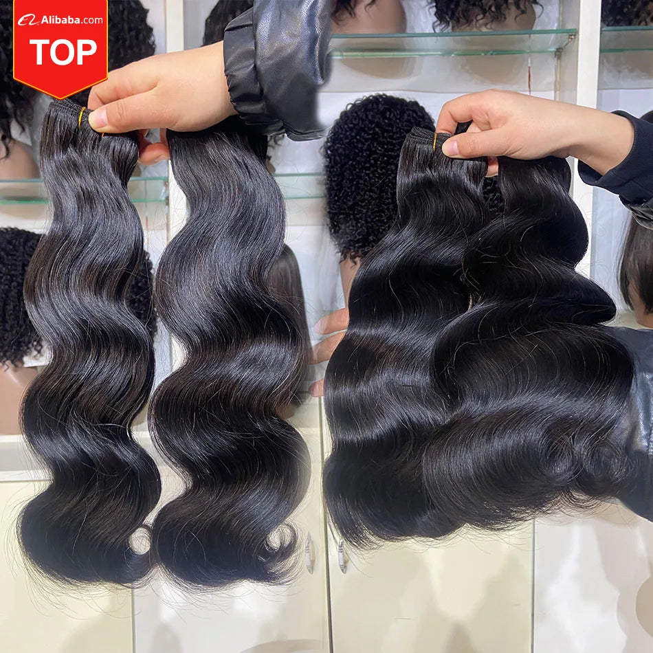 Grade 12A Peruvian Double Drawn Hair Bundles Cheap 100% Virgin Cuticle Aligned Human Hair Body Wave Bundles