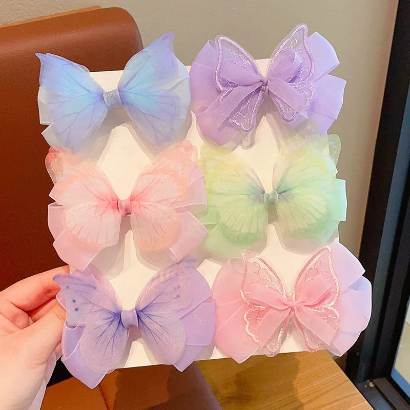 Colored Hair Pins Bow 5.5 CM With Clip for Girl Hair Accessories