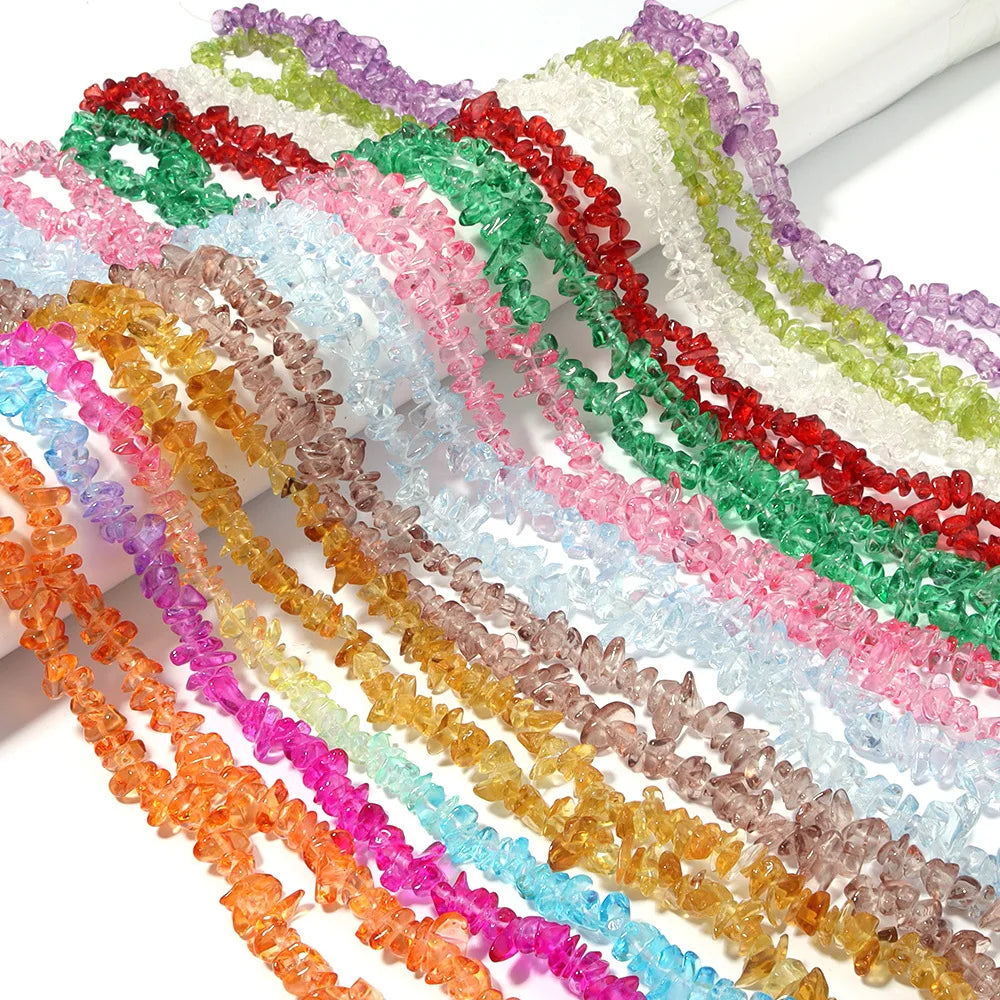 Multicolor Irregular Glass Crystal Chips for Jewelry Making Different Colors 5x8mm Pink Orange Red Purple Handmade Bracelet